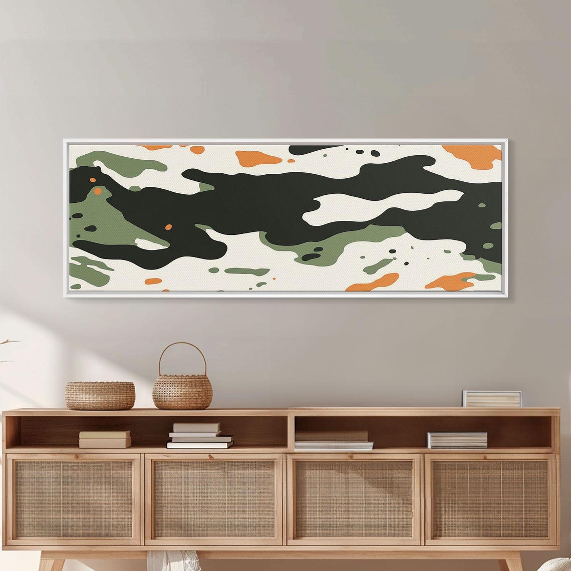 Modern Camo Pattern Abstract Sage Green Bold Graphic Art Poster - Image 4