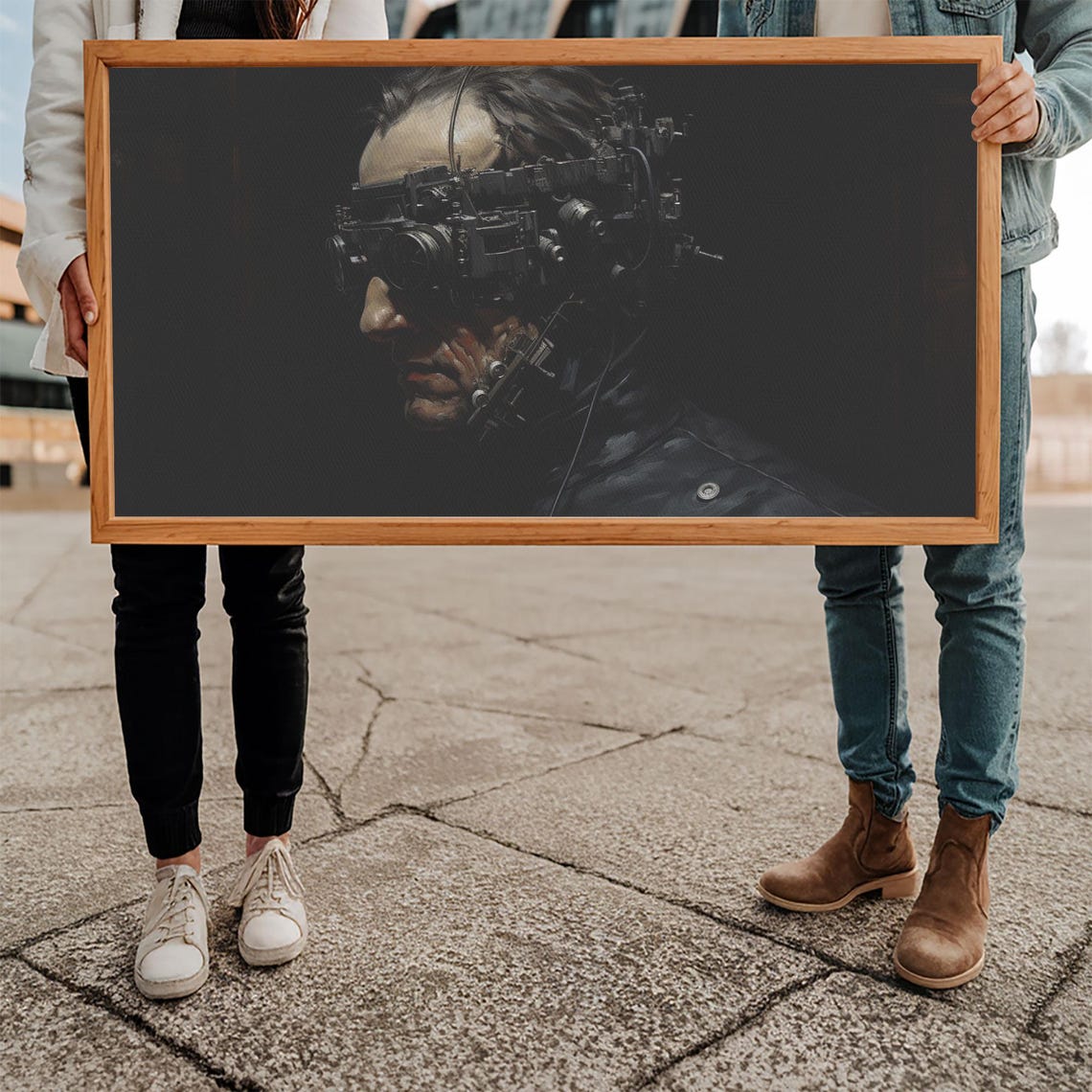 Steampunk Cyborg Mechanical Goggles Dark Portrait SciFi Horror Poster - Image 5