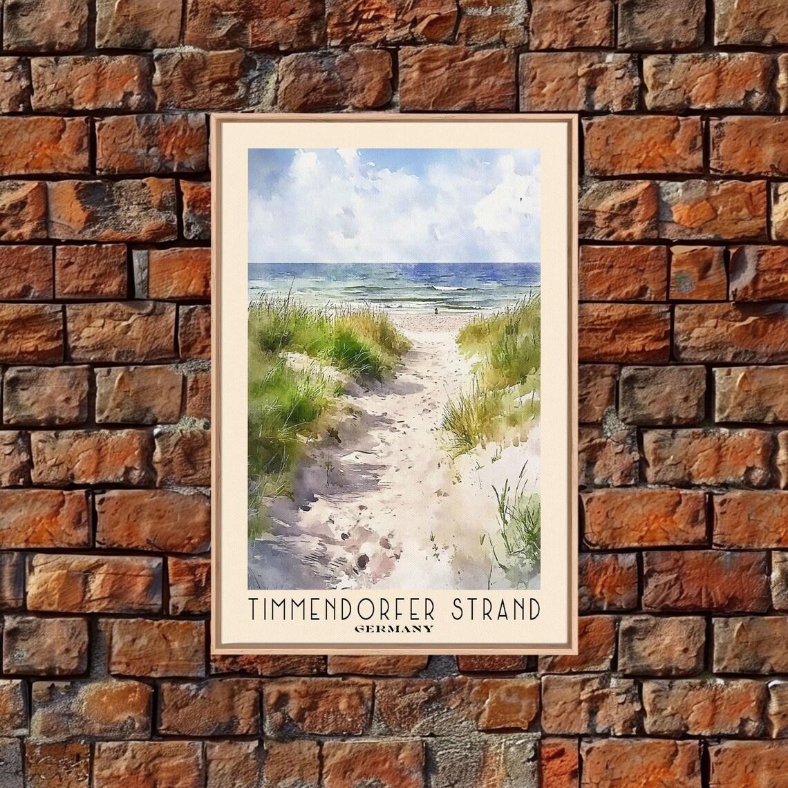 Timmendorfer Strand Germany Dune Path Sandy Beach Watercolor Poster - Image 5