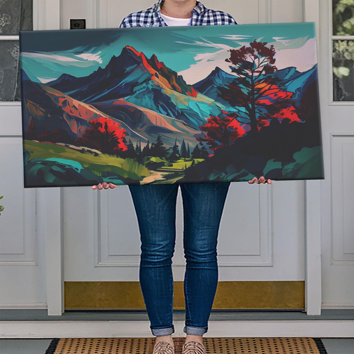 Watercolor Panoramic Landscape, Nature Art Print - Image 4