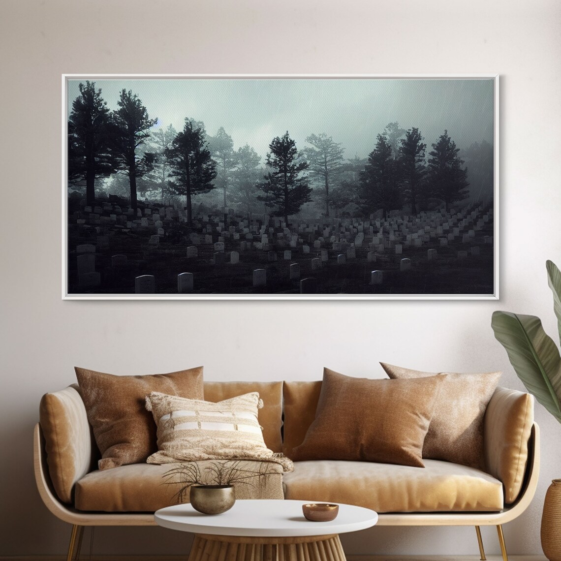 Creepy Haunted Cemetery Halloween Wall Art Print - Image 5