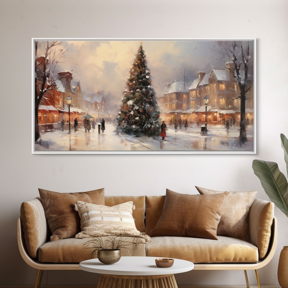 Winter Wonderland Christmas Village, Retro Art Print - Image 6