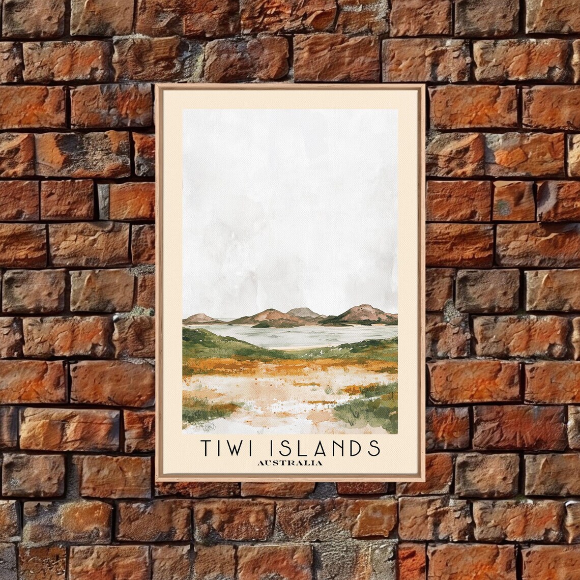 Tiwi Islands Australia Minimal Shoreline Watercolor Landscape Poster - Image 5