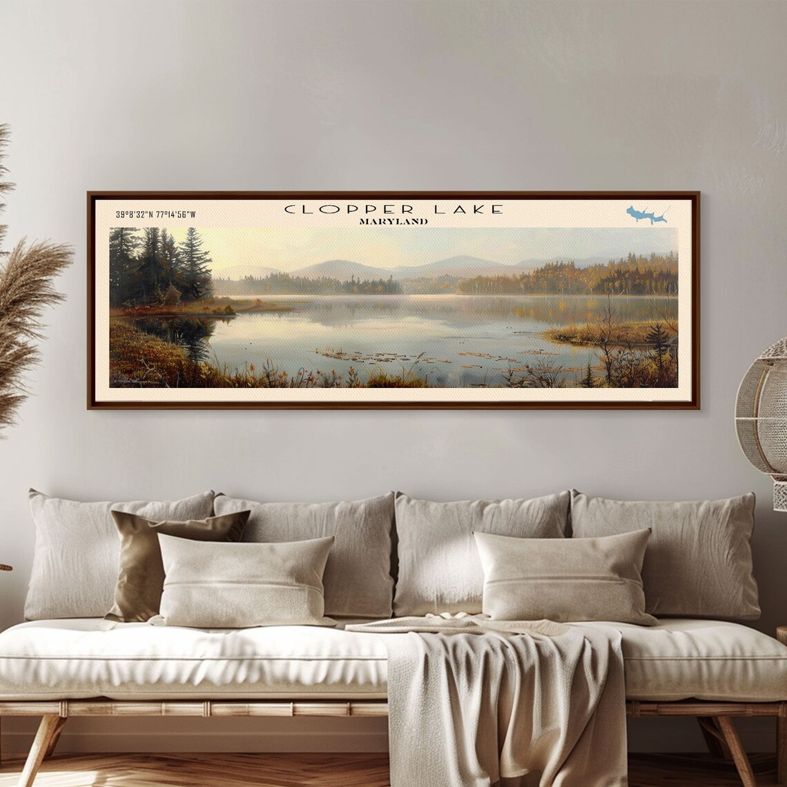 Cobbosseecontee Lake Maine Travel Poster, Rustic Decor - Image 3