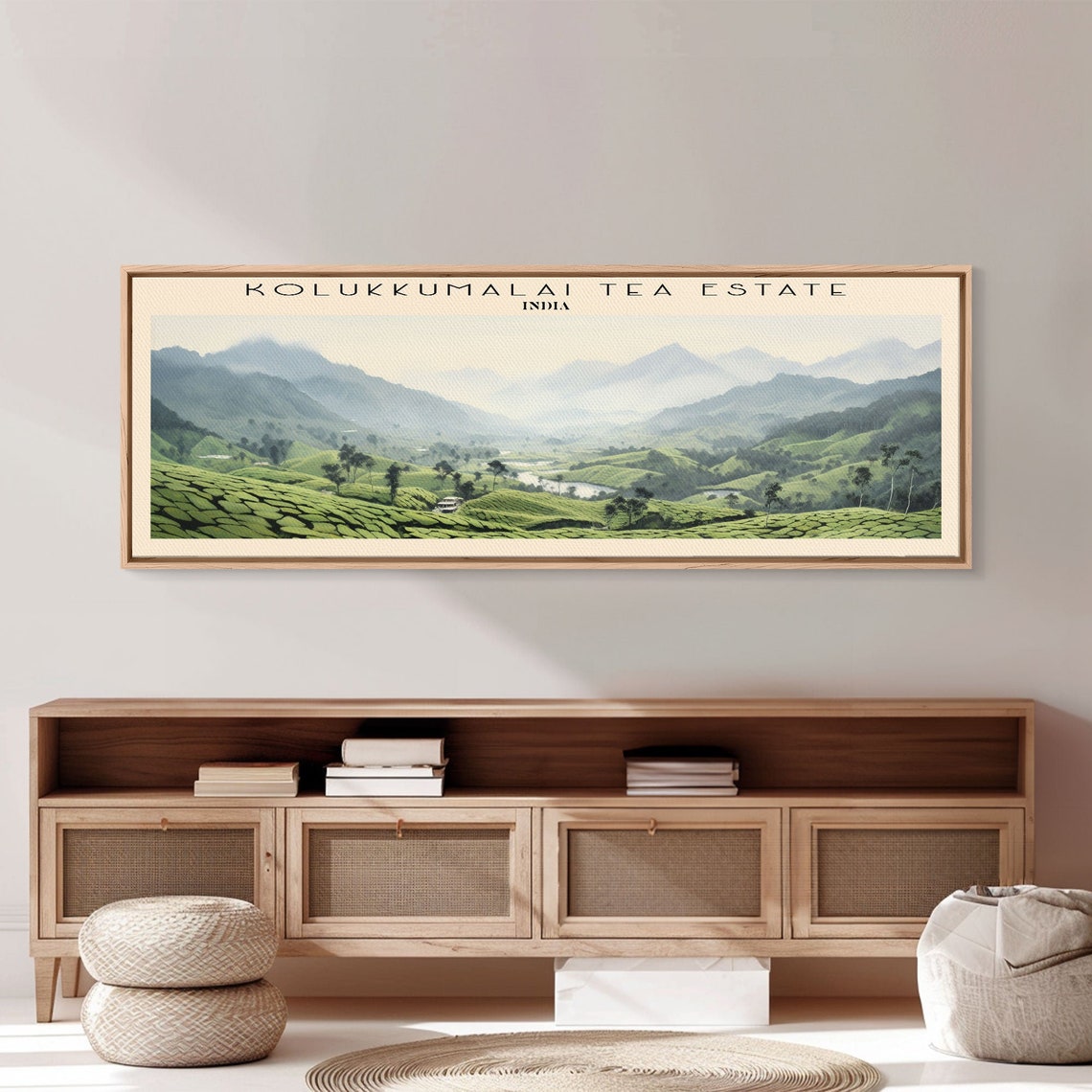 Kolukkumalai Tea Estate India Green Rolling Hills Panoramic Poster - Image 3