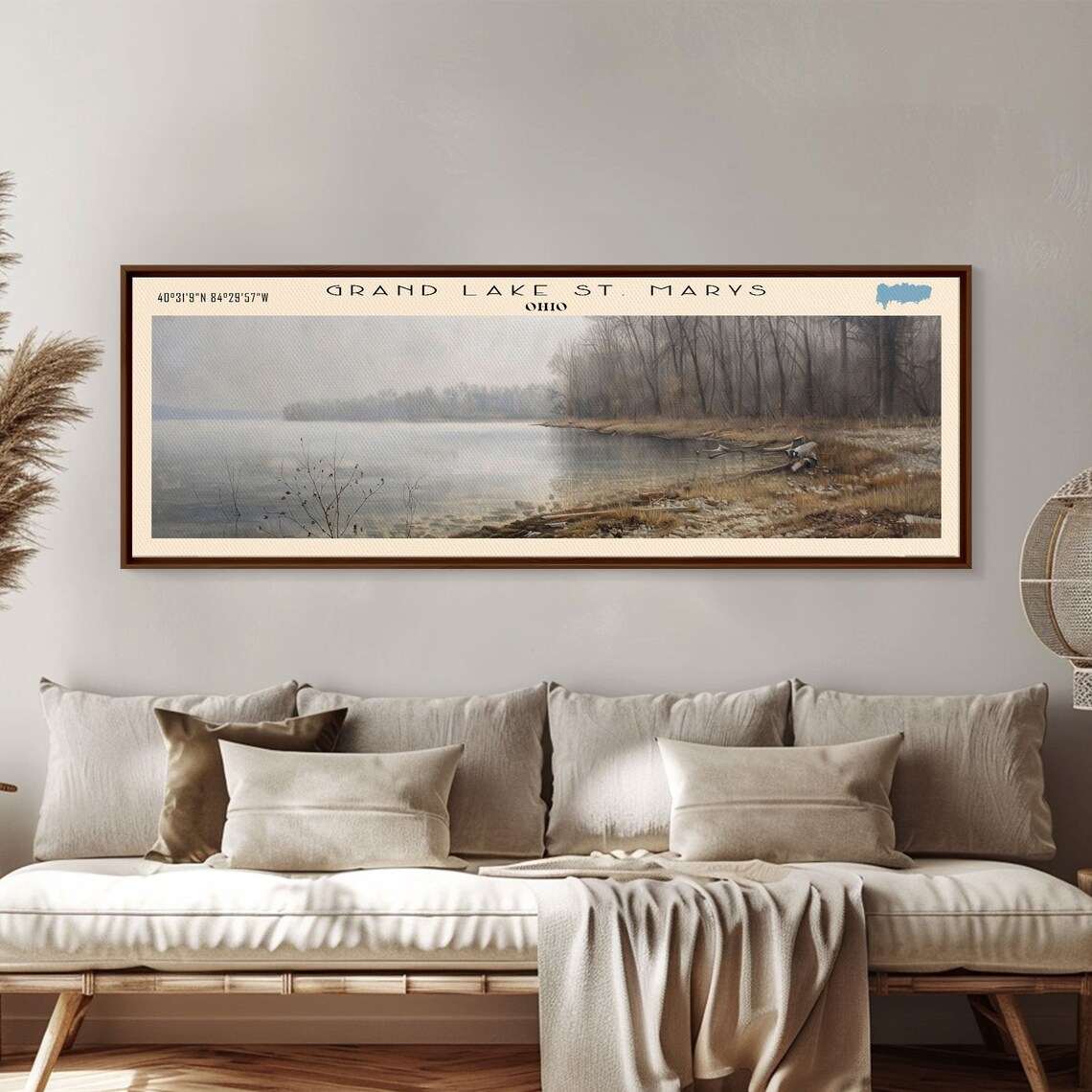 Grand Lake St Marys Ohio Driftwood Shore Bare Trees Winter Poster - Image 5