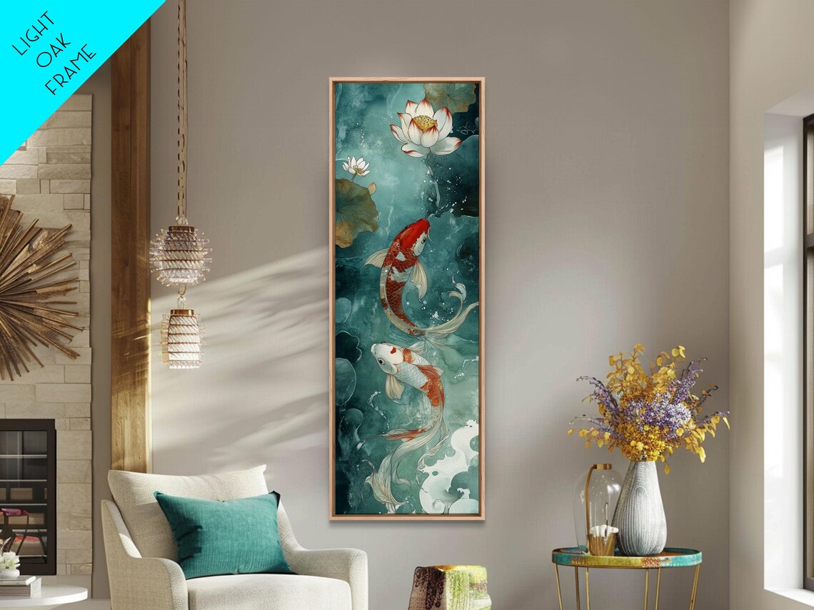 Wabi Sabi Koi Fish Art Print, Japanese Style Accent Piece - Image 6