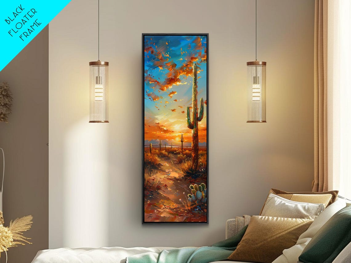 Arizona Desert Saguaro Cactus Sunset Colorful Sky Southwest Poster - Image 3