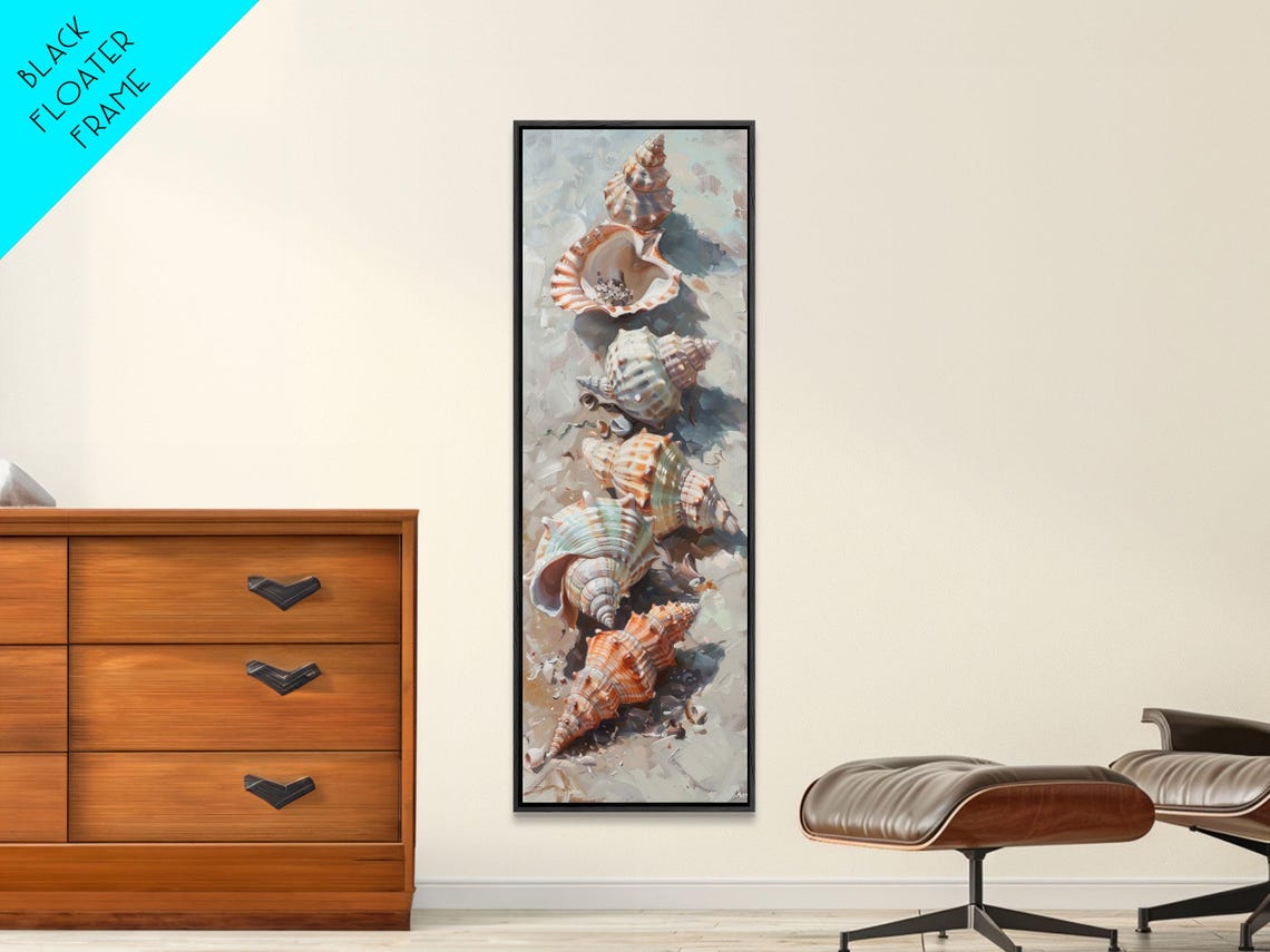 Row Of Elegant Seashells On Soft Sand Coastal Still Life Beach Poster - Image 4