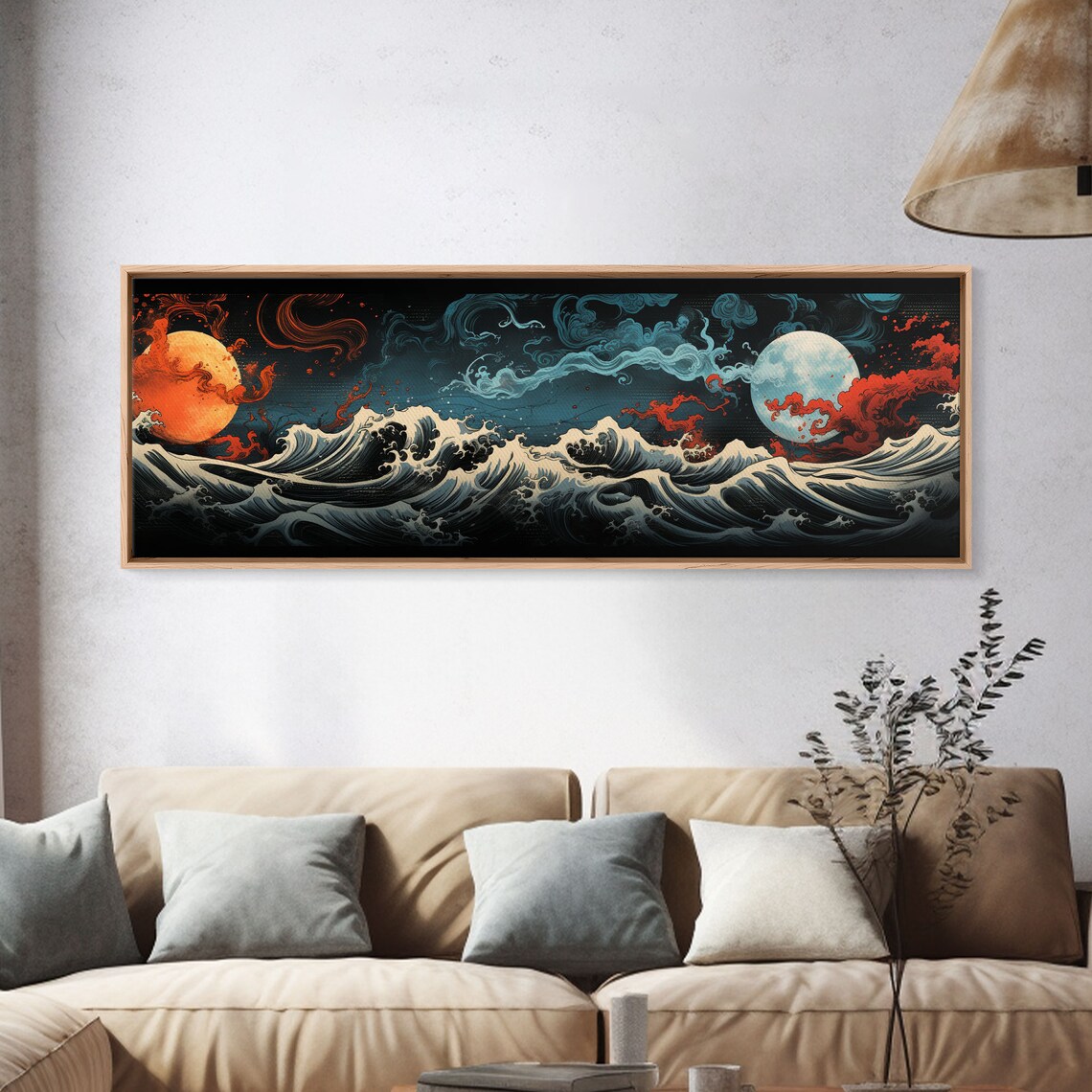 Hokusai-Inspired Japanese Minimalist Wall Art Print - Image 4