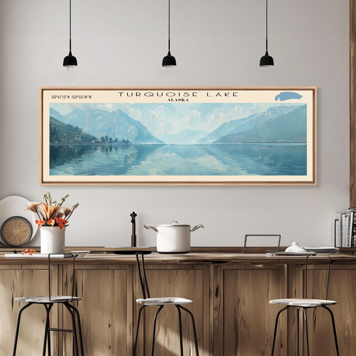 Turquoise Lake Alaska Panoramic Glacier Valley Mountain Lake Poster - Image 2