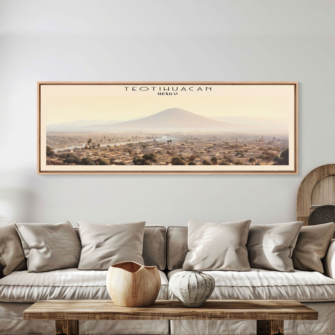 Teotihuacan Mexico Travel Poster, Panoramic Art Print - Image 2