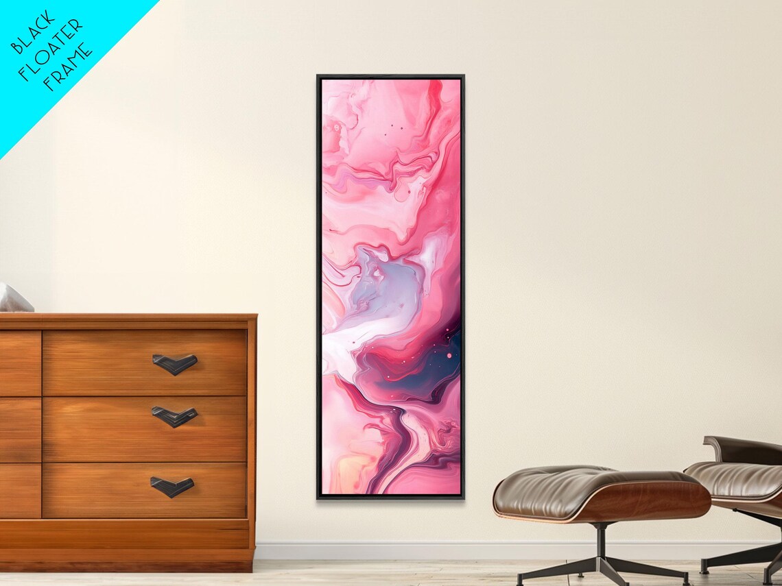 Pink Marble Fluid Abstract Swirl Blush Light Pink Modern Vertical Poster - Image 4