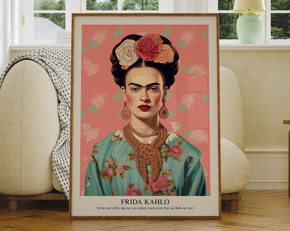 Frida Kahlo Portrait Inspirational Quote Art Print