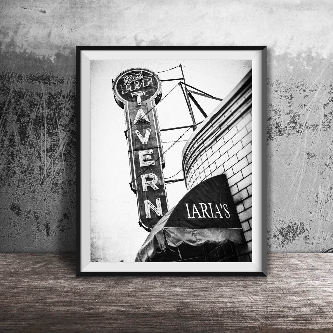 Iaria's Tavern Blue Neon Blade Sign Indianapolis Photo Poster - Image 2