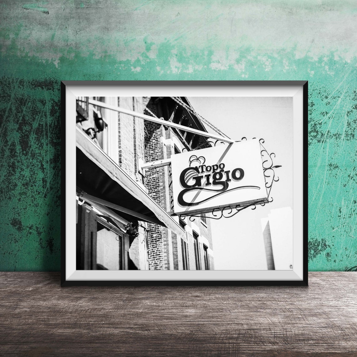 Topo Gigio Italian Restaurant Old Town Chicago Hanging Sign Poster - Image 2