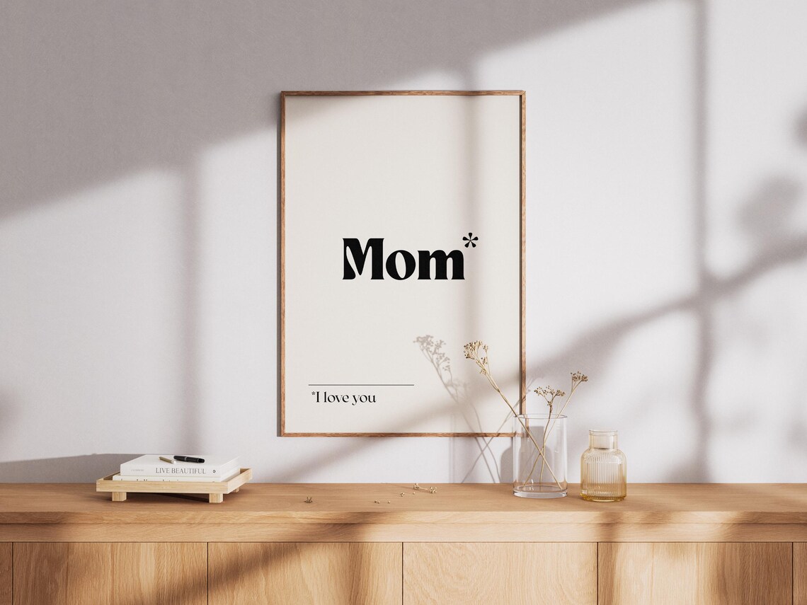 Mom I Love You Minimalist Definition Style Typography Gift Poster - Image 2