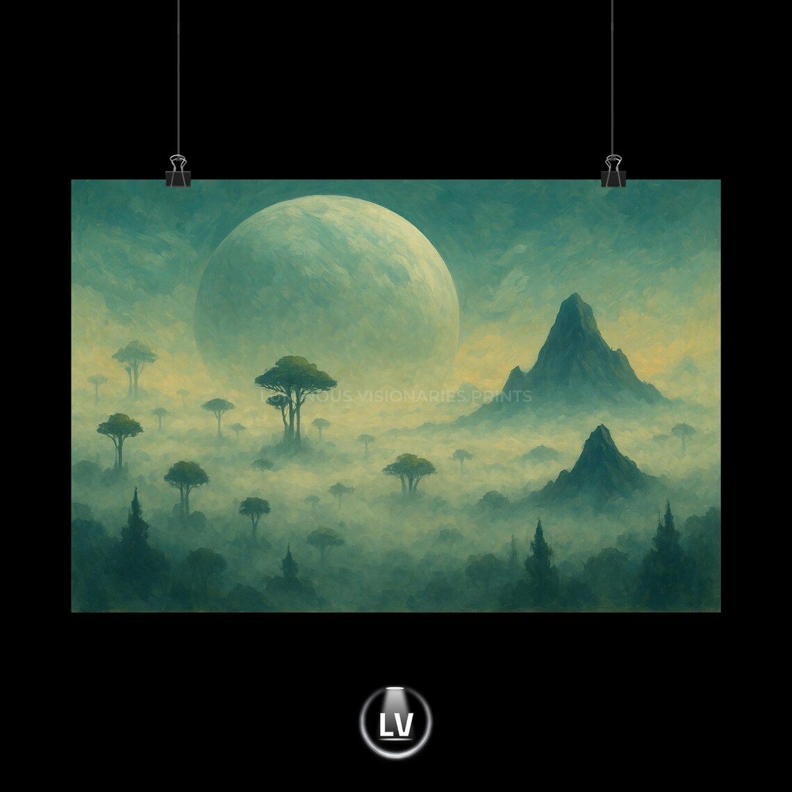 Serene Landscape Celestial Art Print