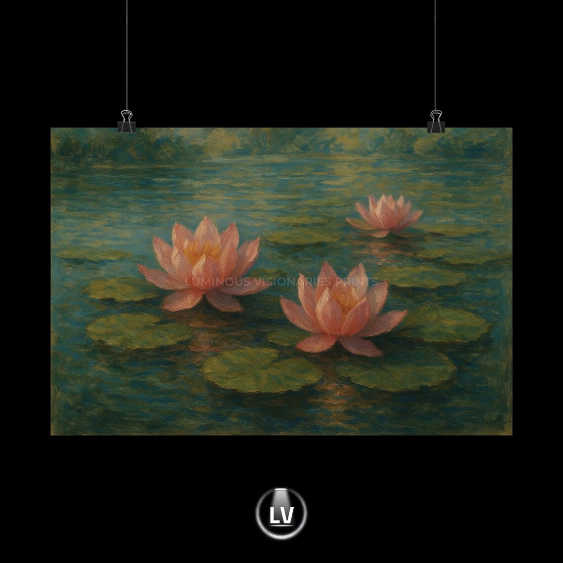 Serene Water Lily Art Print, Botanical Wall Art