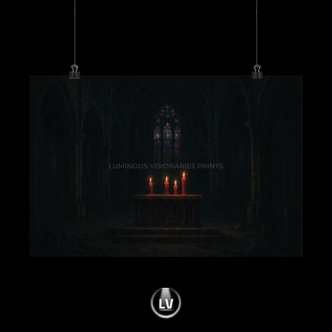 Dark Gothic Candlelit Poster Atmospheric Wall Art Home Decor Spooky Halloween Apchg 31