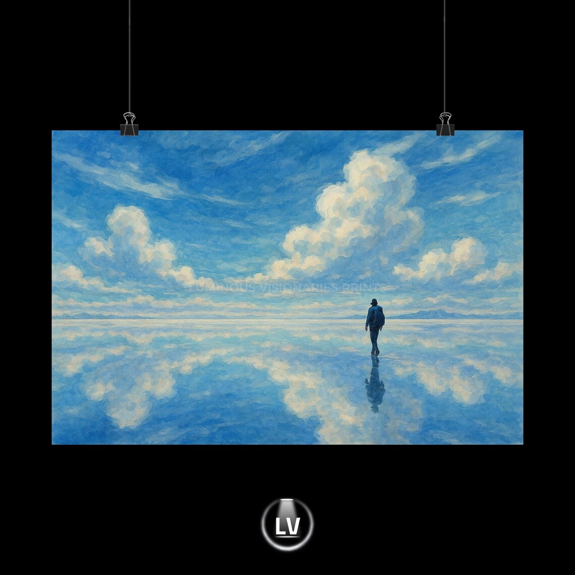 Salar De Uyuni Mirror Salt Flat Travel Photography Style Poster