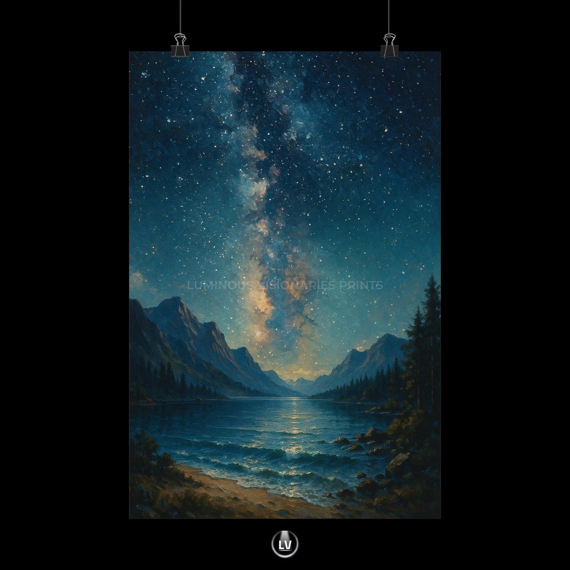 Serene Night Sky Poster Starry Wall Art Nature Decor Home Decoration Gift For Astronomy Lovers Apls 44