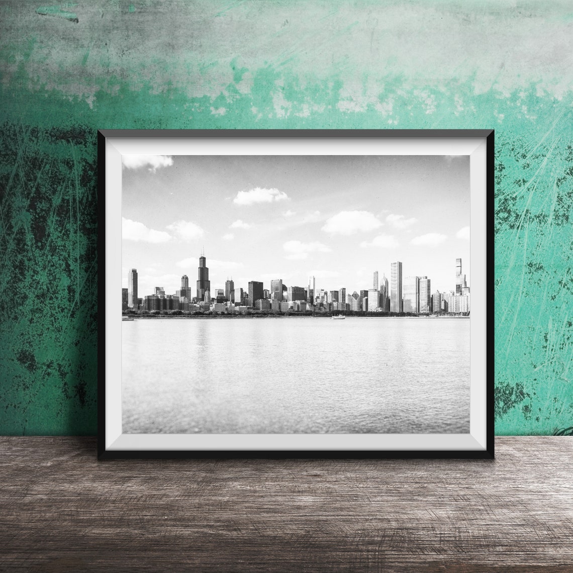 Chicago Skyline from Lake Michigan Daytime Downtown Waterfront Poster - Image 2