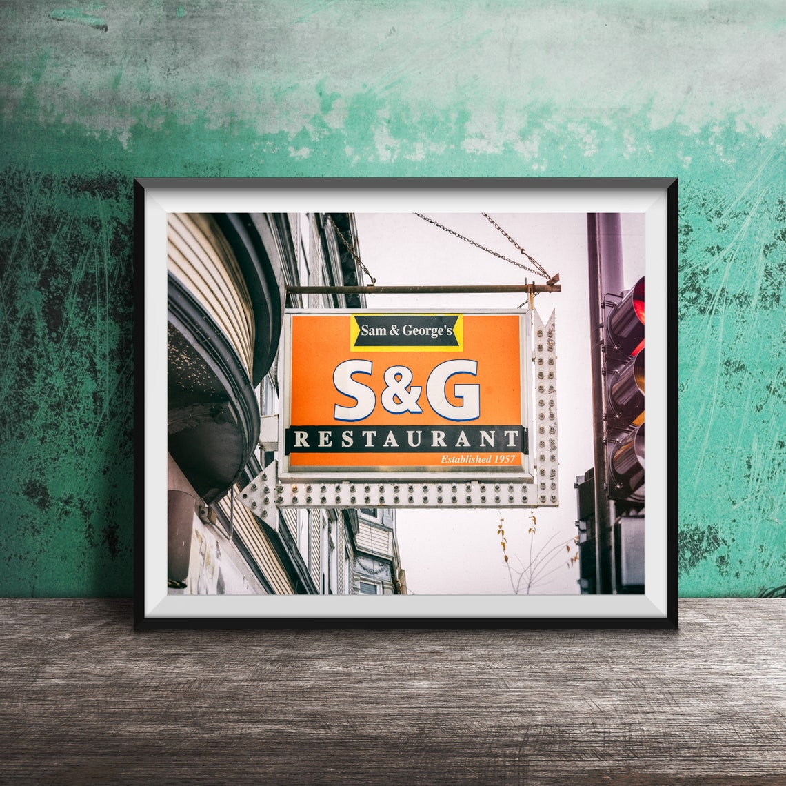 Sam Georges SG Restaurant Est 1957 Neon Sign Chicago Diner Poster