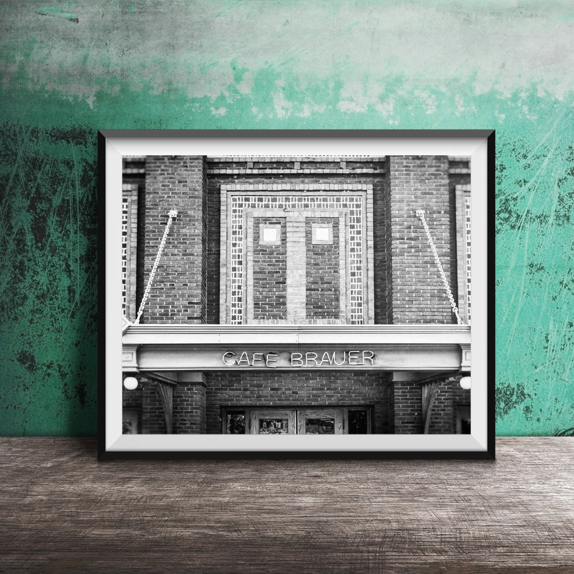 Cafe Brauer Brick Building Sign Lincoln Park Chicago Vintage Poster - Image 2