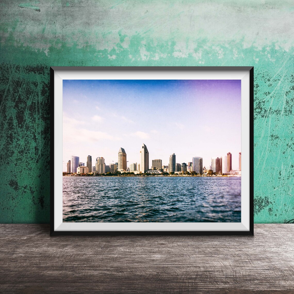 San Diego Skyline Across The Bay Water Daytime Photography Poster