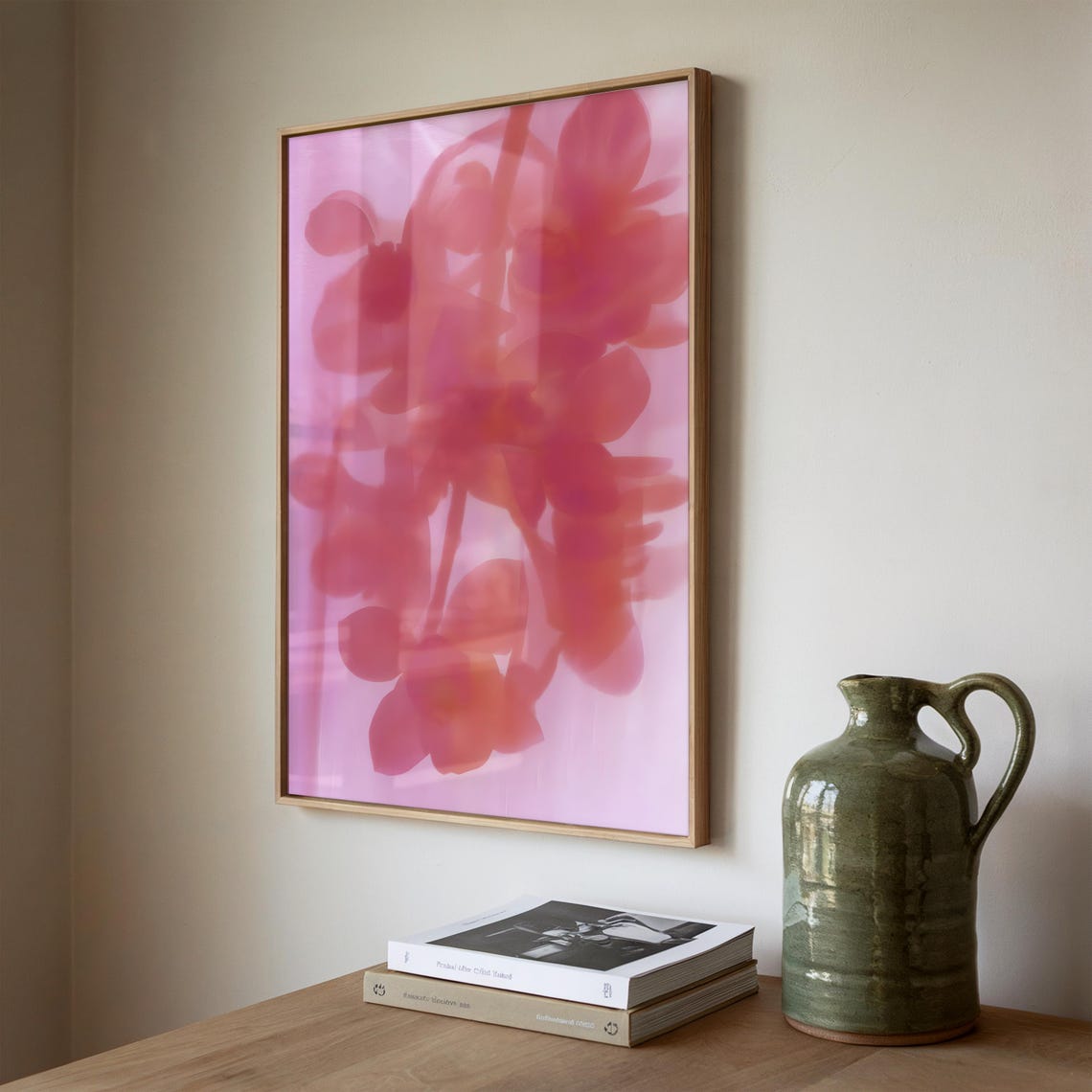 Ethereal Pink Floral Soft Abstract Blush Botanical Art Poster