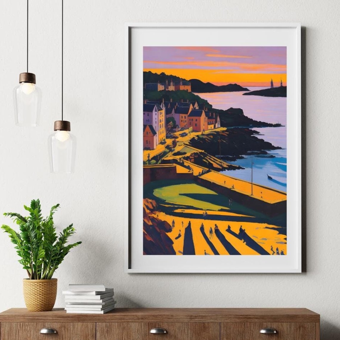 Charming Coastal Harbor Town At Sunset In Warm Colors Travel Poster - Image 4