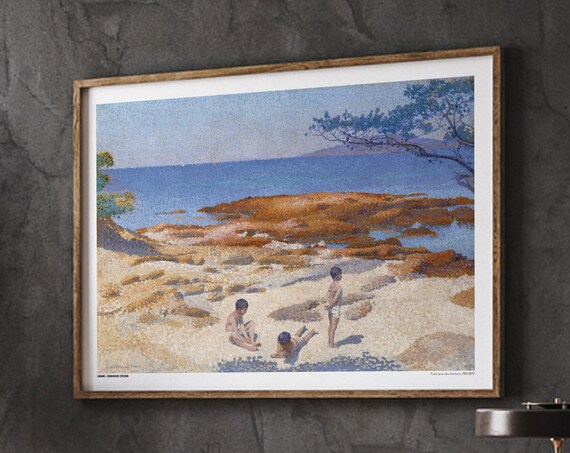 Henriedmond Cross Art Exhibition Poster Calanque Des Antibois Pointillism Midcentury Wall Housewarming Gift