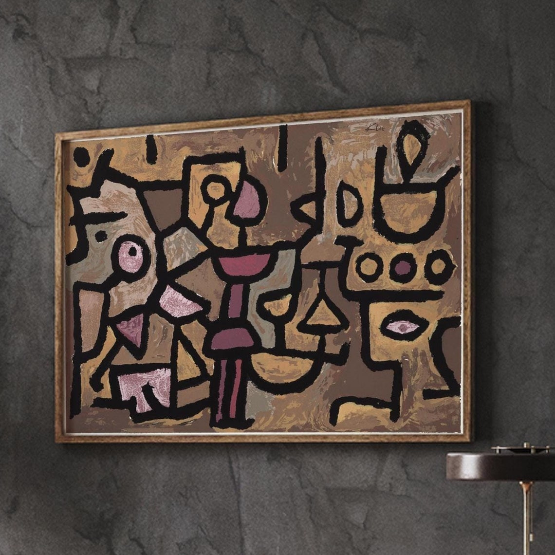 Paul Klee Abstract Geometric Figures Earthy Tones Modern Art Poster