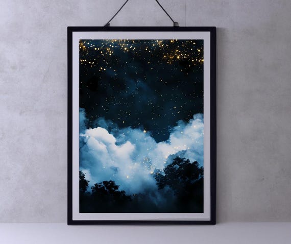 Celestial Wall Art Print Dark Academia Decor Abstract Moody Print Wall Art Exhibition Poster Vintage Oil Painting Maximalist Wall Art