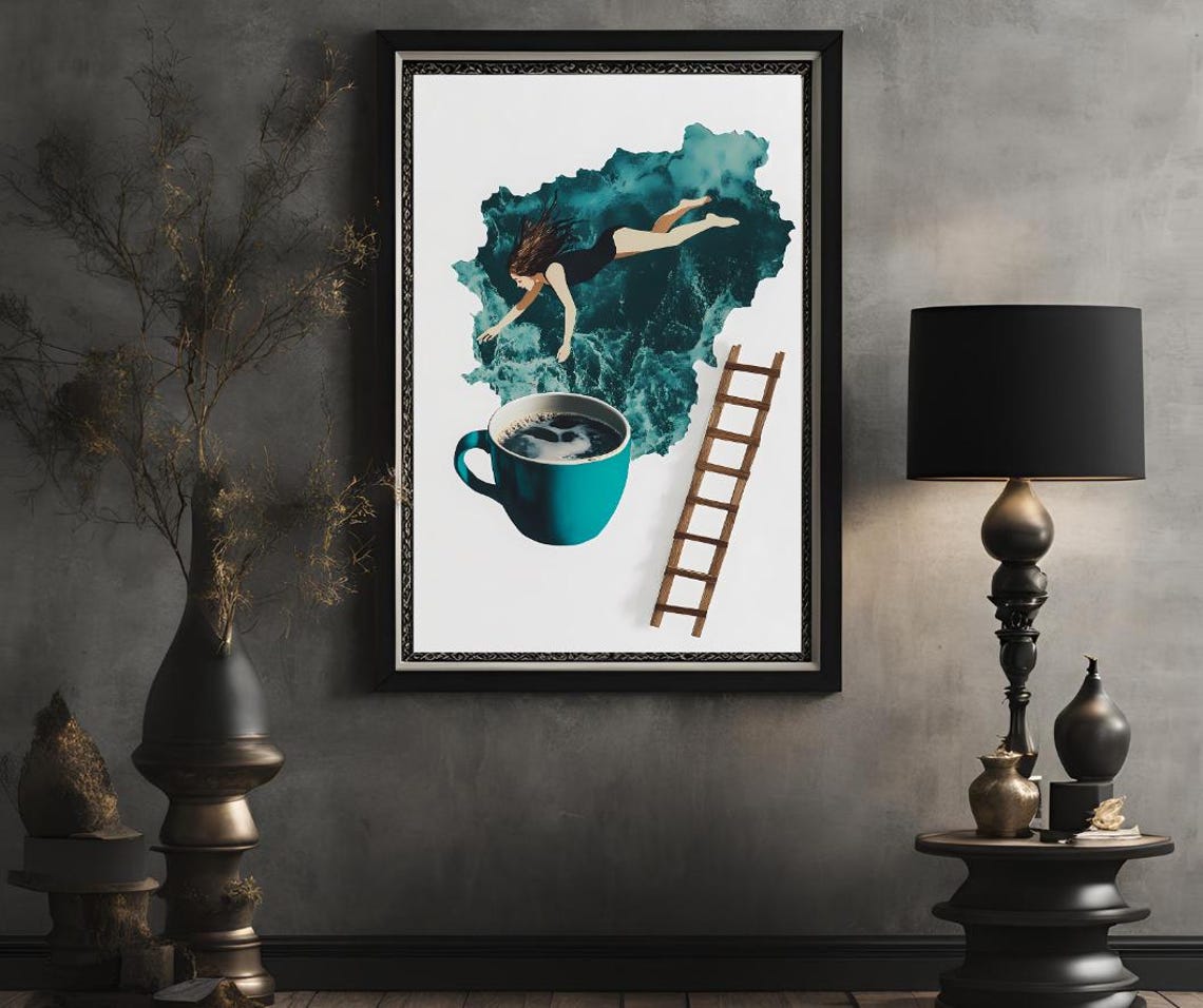 Coffee Diver Poster Print Good Morning Coffee Poster Coffee Lover Gift Coffee Station Wall Art Trendy Kitchen Wall Art - Image 2