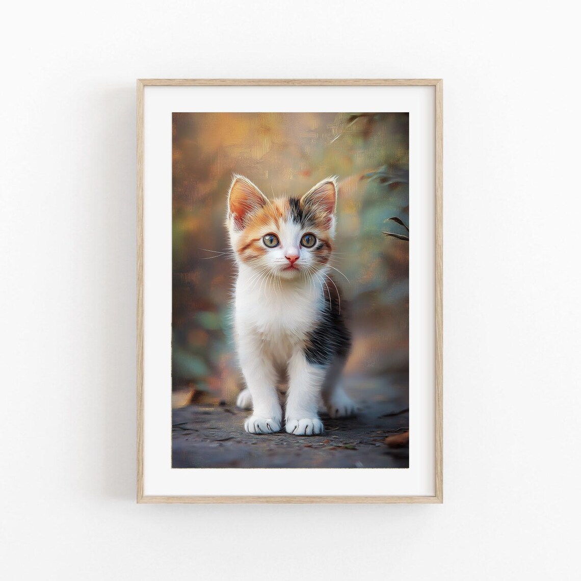 Calico Kitten Portrait Cute Baby Cat Soft Autumn Photo Wall Poster