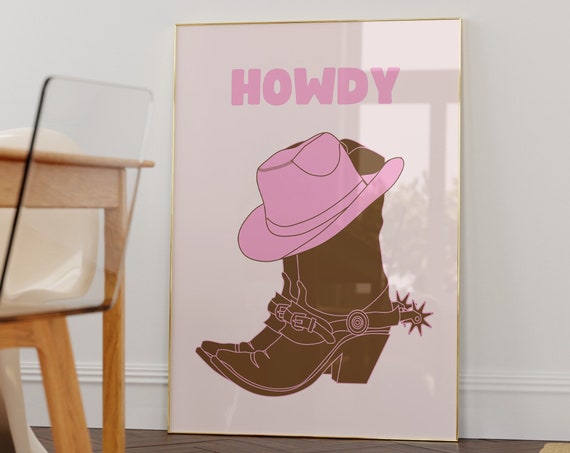 Cowgirl Boots Art Printpreppy Wall Artwestern Decorsouthwestern Wall Artmodern Design Postersouthern Home Arthowdy Printdorm Decor