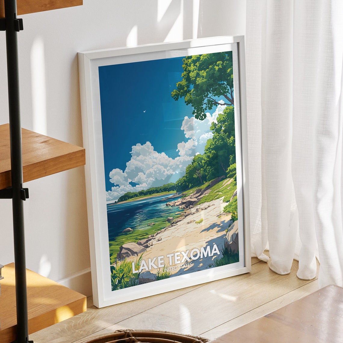 Lake Texoma Print United States Lake Texoma Poster United States Travel Poster Lake View Wall Art Decor Holiday Poster