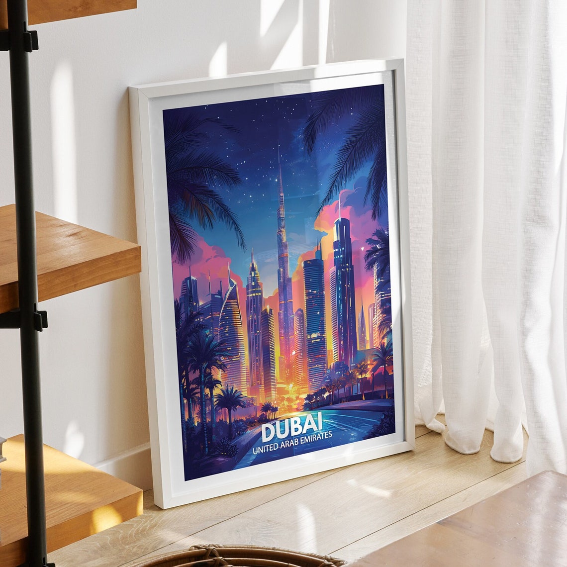 Dubai Print United Arab Emirates Dubai Travel Poster United Arab Emirates Travel Poster United Arab Emirates Cityscape Wall Art