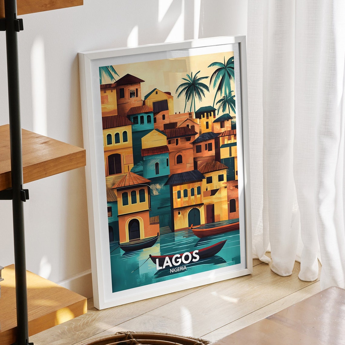 Lagos Travel Print Nigeria Lagos Travel Poster Nigeria Travel Poster Nigeria Cityscape Wall Art Unique City Art Decor