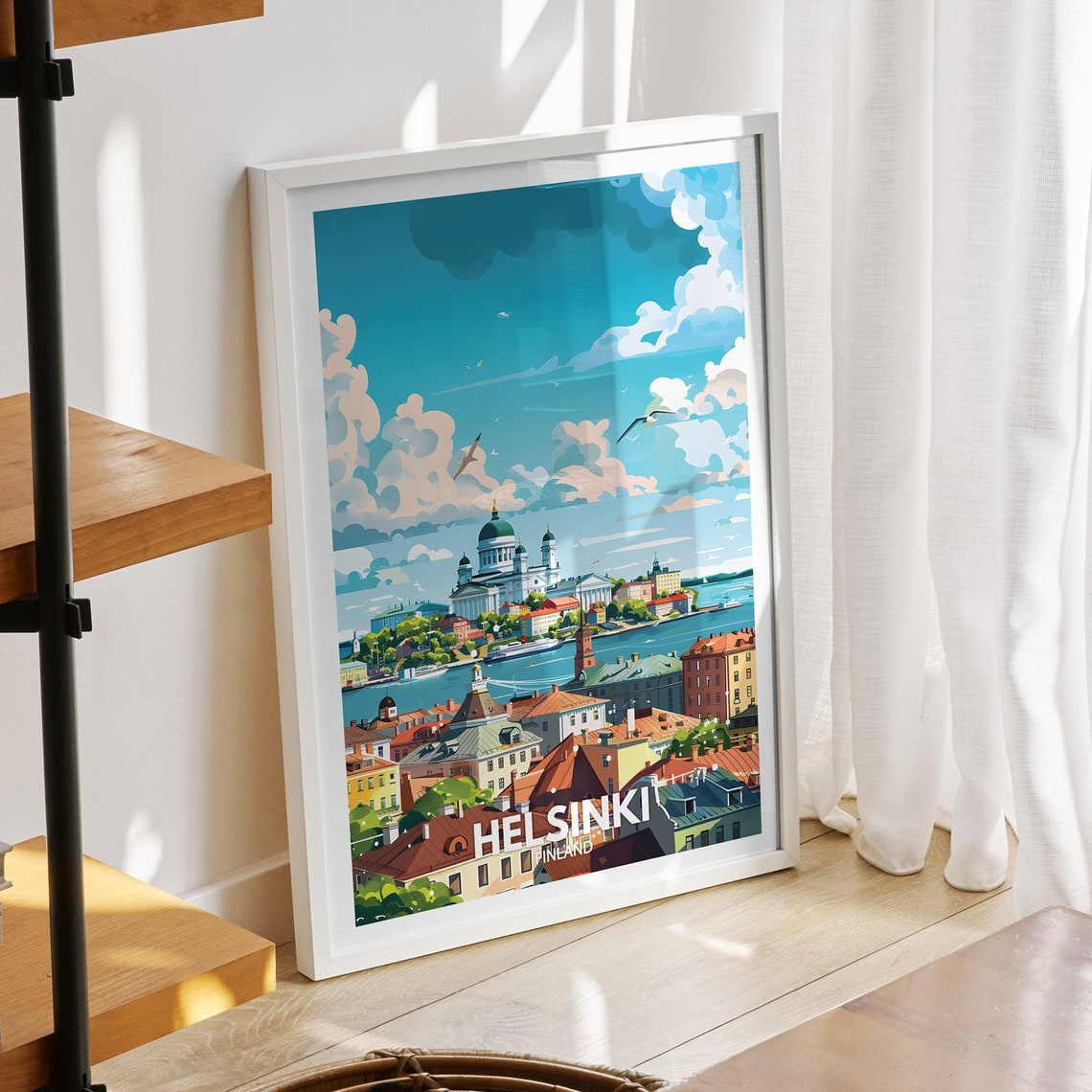 Helsinki Art Print Finland Helsinki Travel Poster Finland Travel Poster Finland Cityscape Wall Art Unique City Art Decor