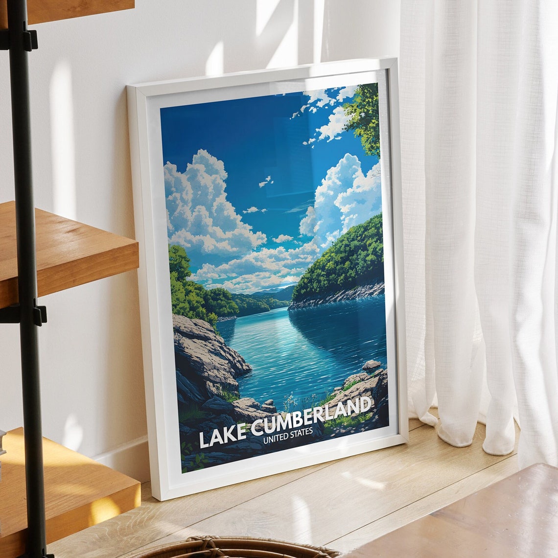 Lake Cumberland Print United States Lake Cumberland Poster United States Travel Poster Lake View Wall Art Decor Holiday Poster