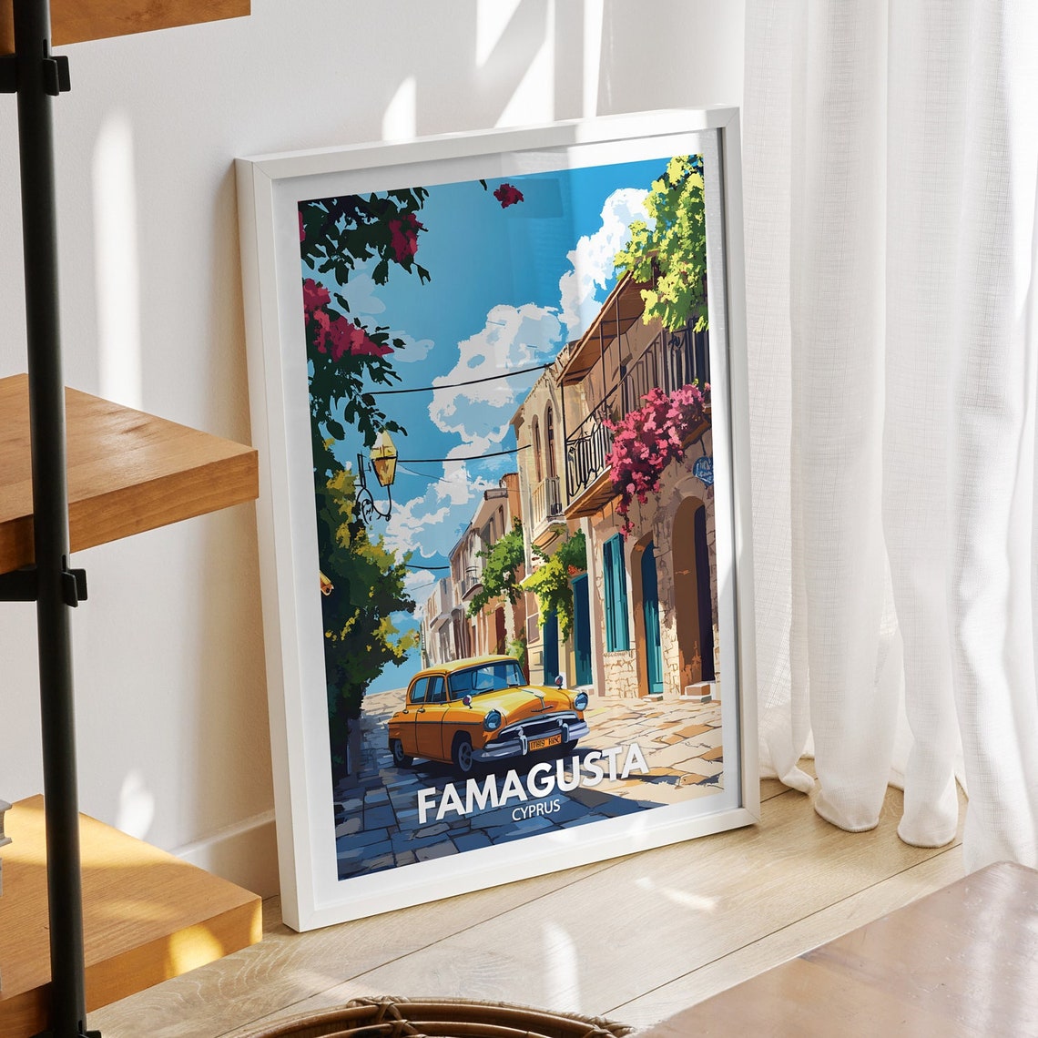 Famagusta Travel Print Cyprus Famagusta Travel Poster Cyprus Travel Poster Cyprus Cityscape Wall Art Unique City Art Decor