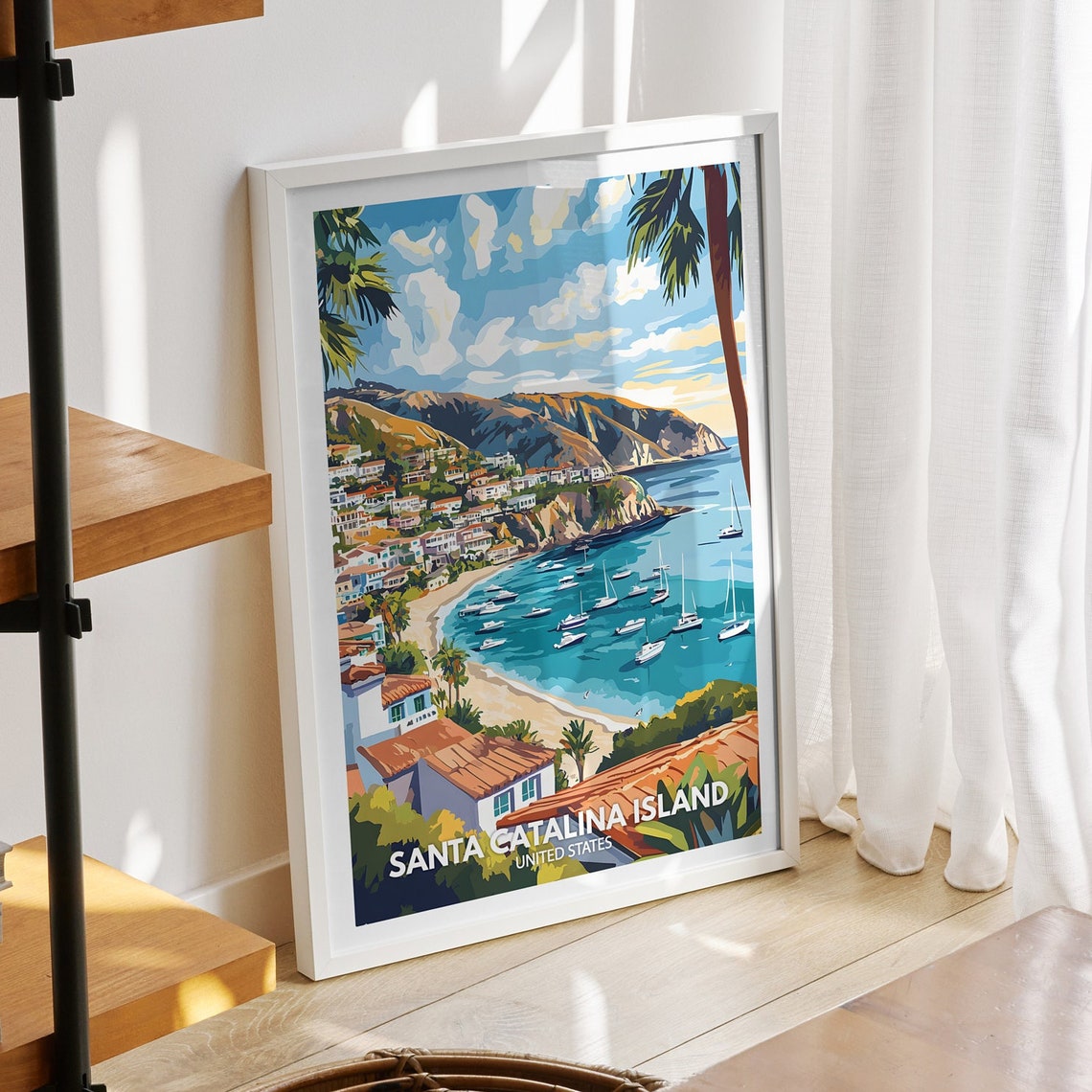 Santa Catalina Island Print United States Santa Catalina Island Poster United States Travel Poster Natural Wall Art Seaside Art Decor