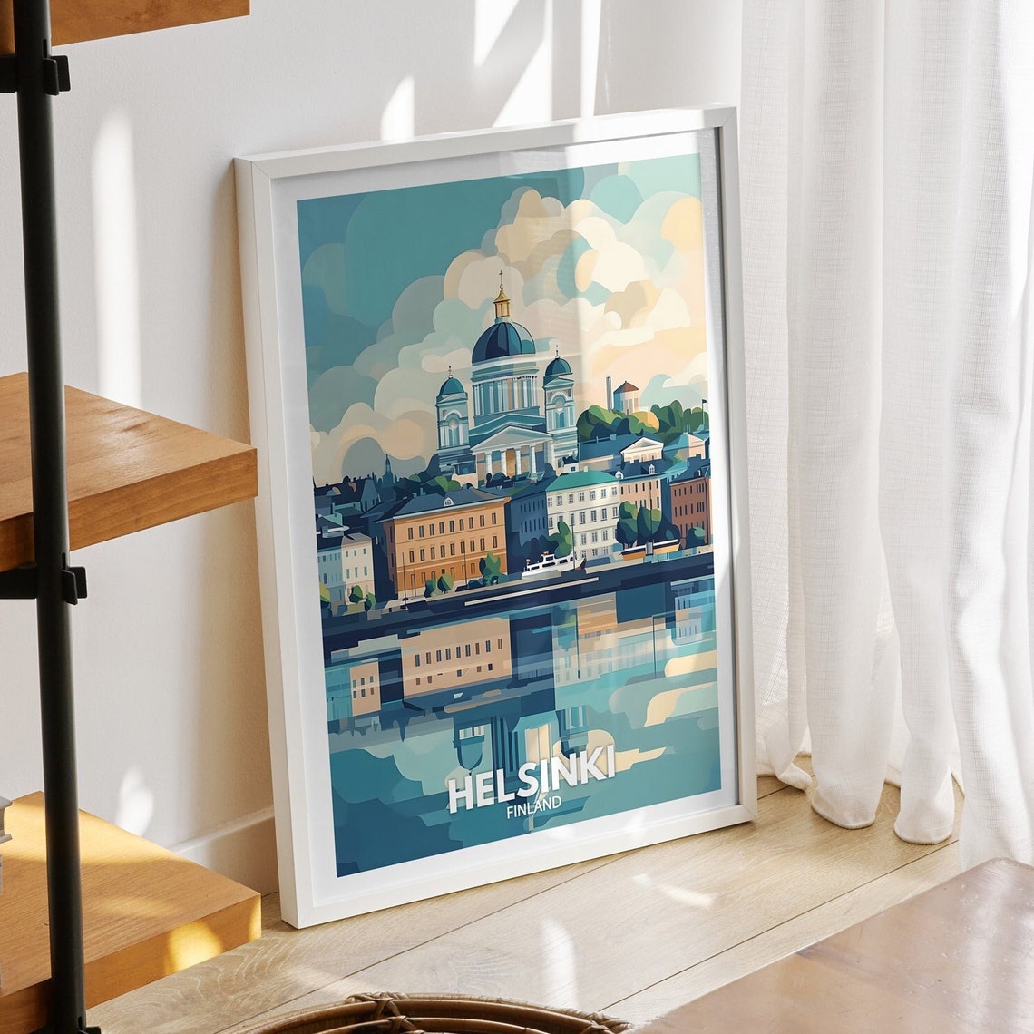 Helsinki Art Print Finland Helsinki Travel Poster Finland Travel Poster Finland Cityscape Wall Art Unique City Art Decor