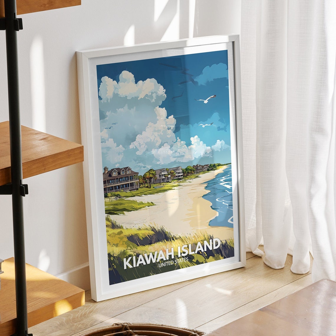 Kiawah Island Print United States Kiawah Island Poster United States Poster Natural Island Wall Art Seaside Art Decor