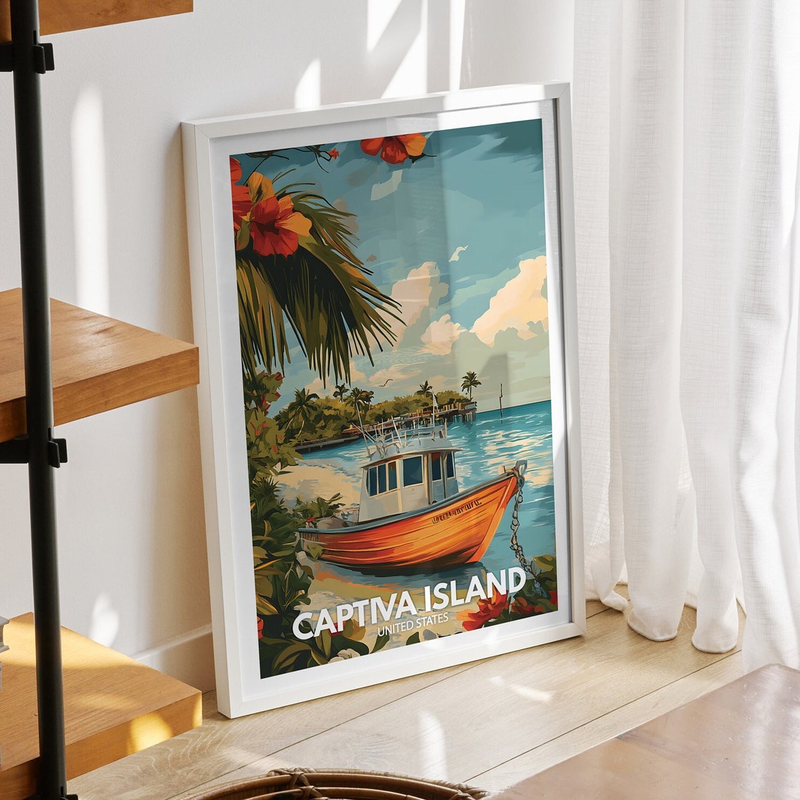 Captiva Island Print United States Captiva Island Poster United States Poster Natural Island Wall Art Seaside Art Decor