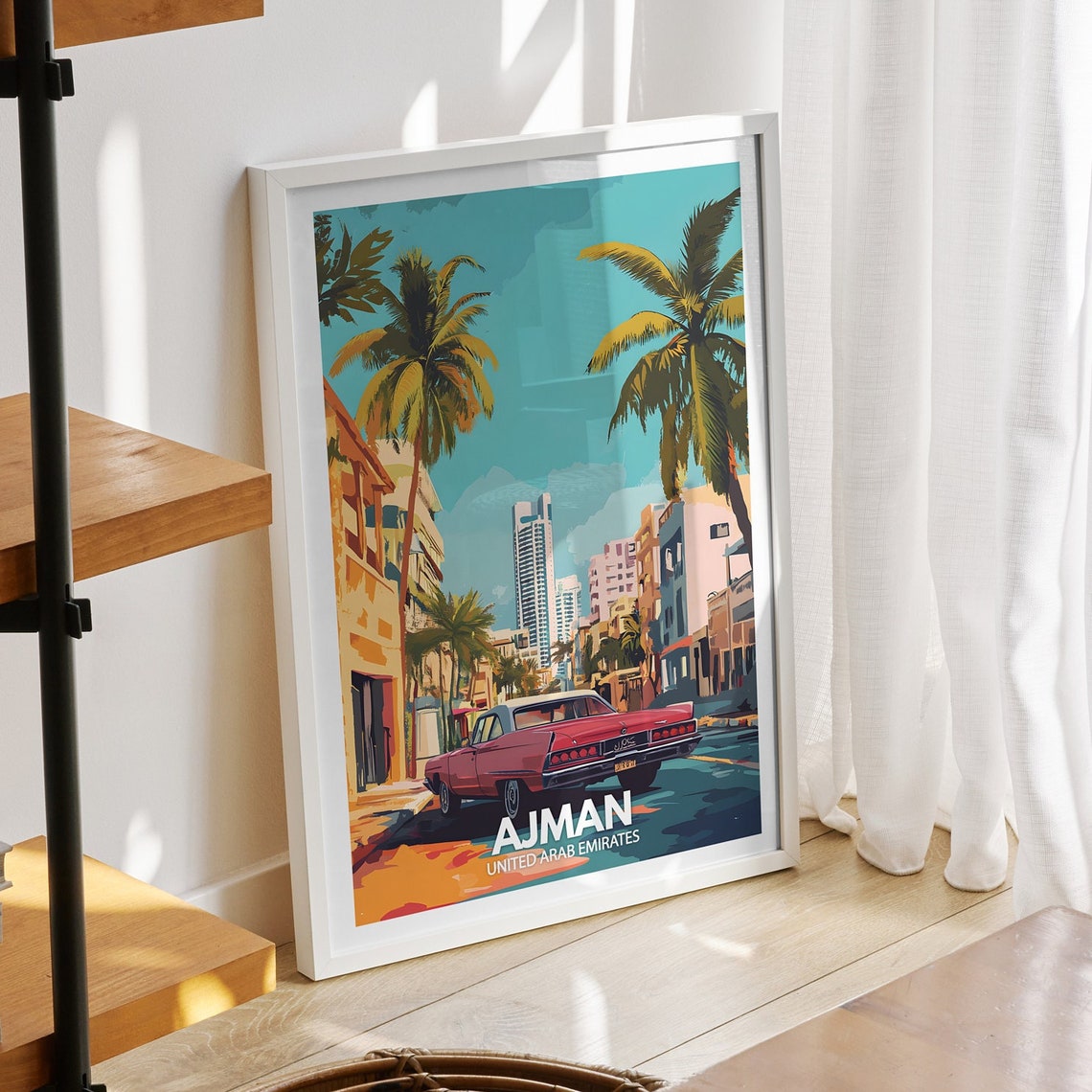 Ajman Print United Arab Emirates Ajman Travel Poster United Arab Emirates Travel Poster United Arab Emirates Cityscape Wall Art