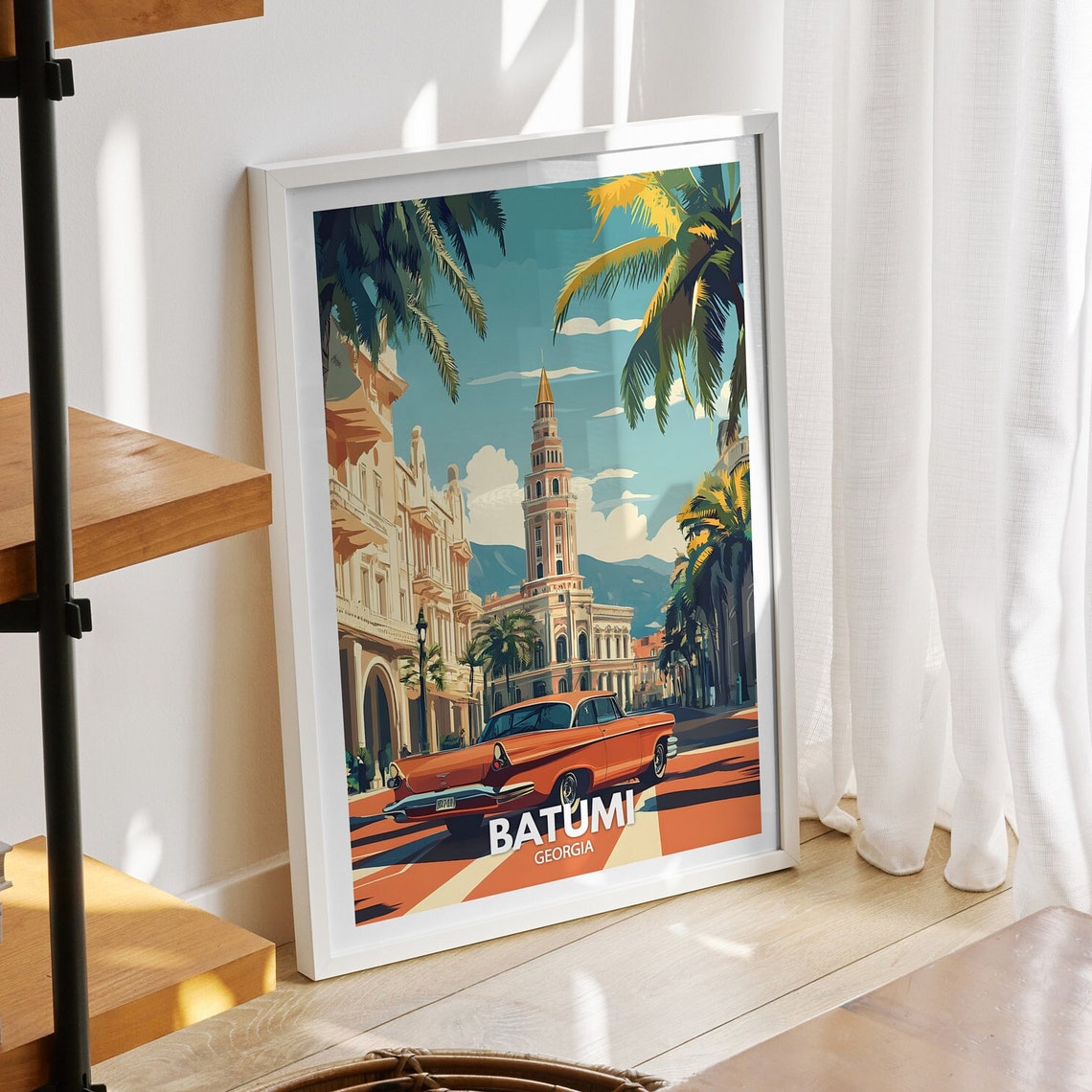 Batumi Travel Print Georgia Batumi Travel Poster Georgia Travel Poster Georgia Cityscape Wall Art Unique City Art Decor